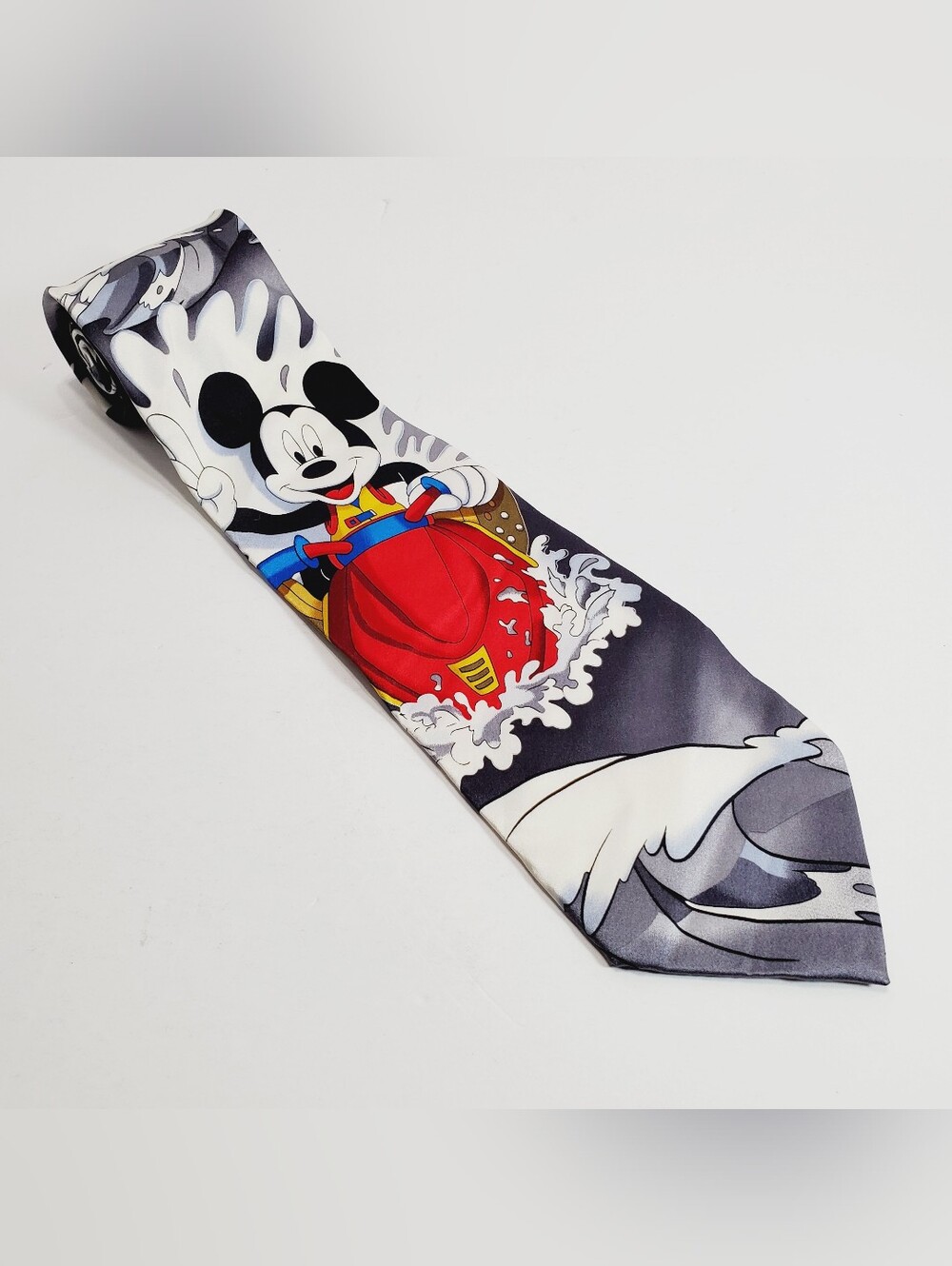 Mickey Unlimited Mickey Mouse on a Waverunner Men's Silk Neck Tie 57x3.5"